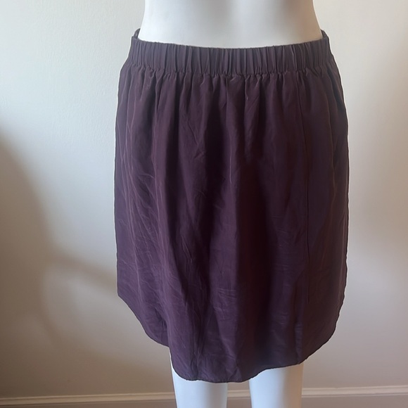Madewell Skirt Womens XS Purple Hi Lo Silk Blend Pockets Pull On - Picture 3 of 11